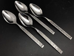 Oneida Ltd Stainless Set of 4 SPANISH COURT Scroll 6-1/8" Teaspoons (RF1045) - Picture 1 of 5