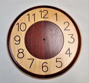 NEW Hardwood Round Clock 14" Diameter DIY Kit - Picture 1 of 2