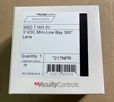 New Acuity Controls Sensor Switch MSD 7 WH 3V Low Bay 360 Sensor Low Voltage - Image 1 of 3