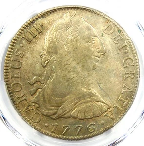 1776 Mexico Charles III 8 Reales Coin 8R - Certified PCGS AU Details - Rare Date - Picture 1 of 4