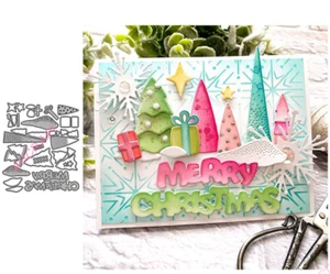 Álbum de tarjetas de papel con troqueles de corte de metal de Navidad hágalo usted mismo libro de recortes grabado - Imagen 1 de 6