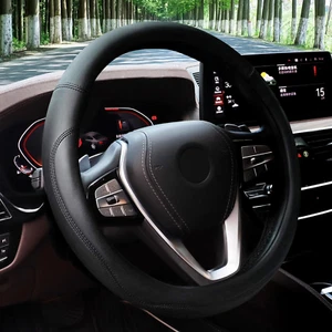 Universal Car Steering Wheel Cover Durable Leather Cover with Anti-Slip Lining 1 - Picture 1 of 12