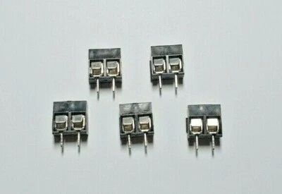 2-Pin Screw Terminal Block Connector - Black - 5 Pack - PCB Mount - UK Free P&P - Image 1 of 2