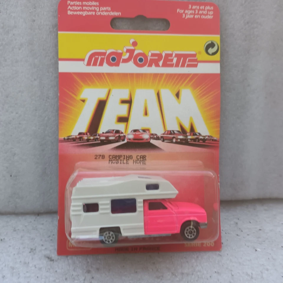 MAJORETTE SERIE 200 278 CAMPING CAR ROSE NEUF EN BLISTER D ORIGINE - Photo 1/1