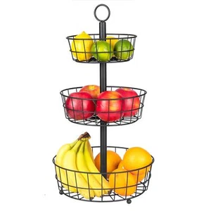3 Tier Basket Stand Tiered Serving Stand 3 Tier Fruit Basket for Counter Coun... - Picture 1 of 5