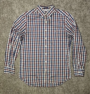 Camisa de vestir para hombre GANT con botones brezo Oxford roja blanca azul a cuadros talla S Foto 1 de 4