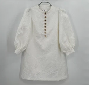 Pomander Place by Tuckernuck White Samantha Mini Dress sz S Long Sleeve NWT - Picture 1 of 5