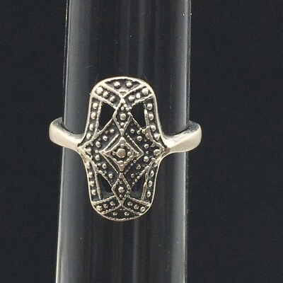 Anillo imitación marcasita look tono plata talla 7,5 Foto 1 de 4