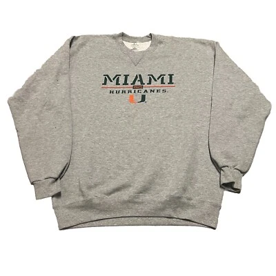 Sudadera De Colección Miami Hurricanes Para Hombres XL NCAA College Cuello Redondo Foto 1 de 4