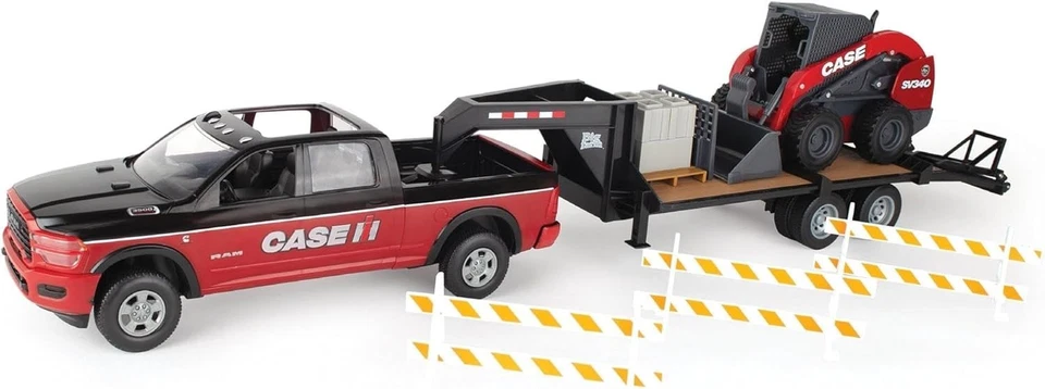 ERTL Big Farm 1/16 Case IH Ram Pickup Truck with Case SV340 Skid Loader Set 4763 - Image 1 of 1