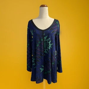 Motto Size M / L Purple & Green V Neck Long Sleeve Top - Picture 1 of 8