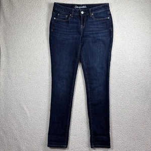 Pantalones de mezclilla para mujer Aeropostale Bayla ajustados con curvas talla 4 regular/normal azul lavado oscuro - Imagen 1 de 14