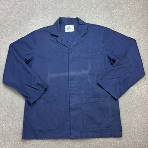 French Jacket Adult Large Blue VTG Chore Workwear Utility Canvas Outdoor Men - Picture 1 of 8