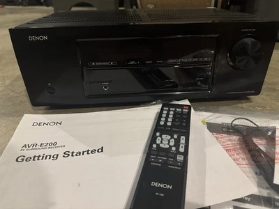 Denon AVR-E200 5.1 Channel AV Surround Receiver for Home Theater Black - Image 1 of 4
