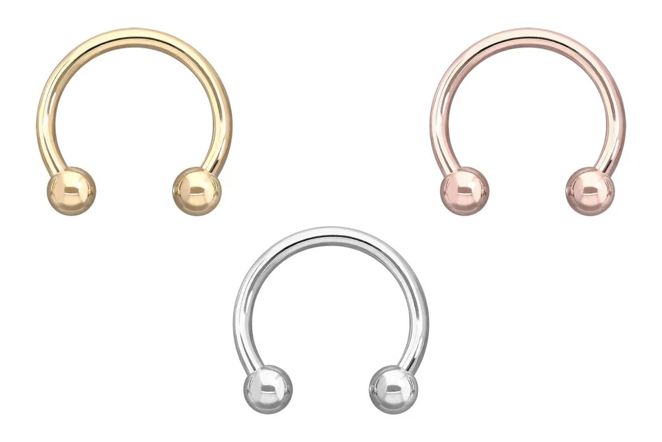 PIERCINGLINE  Piercing 14K Hufeisenringe  Piercing Hufeisenring 14/18 Karat Gold - Bild 1 von 1