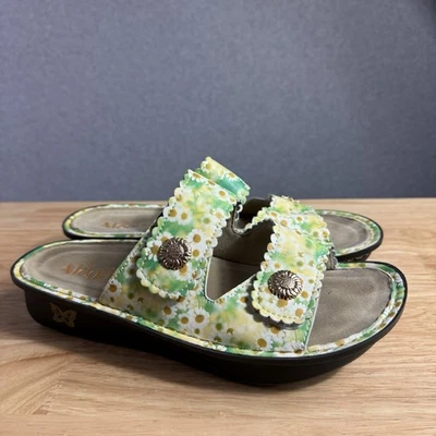 Туфли без застежек женские Alegria 40 размер США 9,5-10 кожа с цветочным рисунком - Изображение 1 из 4