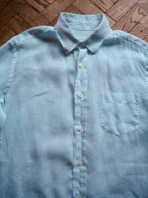 Fab Classic Pale Aqua Blue Linen 120% LINO Regular Shirt - M - BNWOT - Image 1 of 4