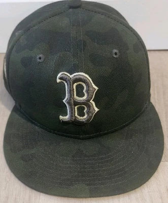 NUEVA ERA 59FIFTY BOSTON RED SOX SOMBRERO AJUSTADO 7 1/8 CAMUFLAJE FUERZAS ARMADAS EN GORRA DE CAMPO  Foto 1 de 4