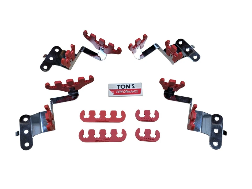 Moroso 72141 Ignition Spark Plug Wire Loom CenterBolt kit Red Small Block CHEVY - Image 1 of 4