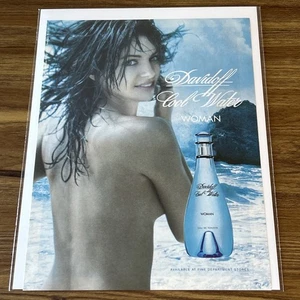 Pubblicità Davidoff Cool Water 1998 anni 90 originale vintage topless donna stampa fragranza - Foto 1 di 6