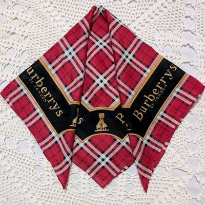 Pañuelo bufanda vintage Burberry rojo a cuadros Nova 20,5" Foto 1 de 4