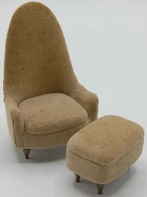 Vtg Ideal Petite Princess Fantasy Dollhouse Furniture Occasional Chair Ottoman - Image 1 of 4