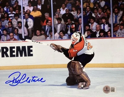 Ron Hextall Signed 8x10 Philadelphia Flyers 1st Goal Photo BAS - Image 1 of 2