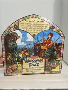 MELISSA & DOUG, WINDOWS TO THE PAST, DAVID & GOLIATH WOOD BIBLE PUZZLE - Sealed - Picture 1 of 2