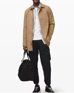 Lululemon Drivers Coat Men L Mocha Beige Water Repellent Comfort Designer - Picture 1 of 13
