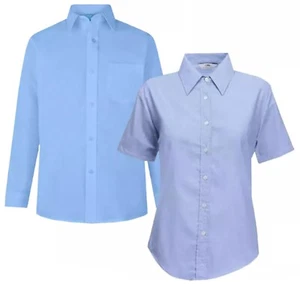 Girls Twin Pack Short or Long Sleeve Blouse Shirt Schol Uniform - Picture 1 of 3