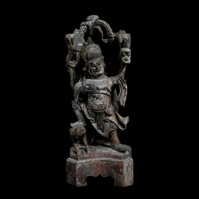 Chinese Antique Wooden Sculpture Medicine King Early Qing Dynasty Foto 1 de 4