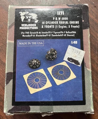 P&W 2800 18 Cylinder Radial (1) FULL Engine & (2) Fronts 1:48 Verlinden #1171 - Image 1 of 4