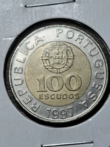 1997 PORTUGAL 100 ESCUDOS BI-METALLIC COIN WP115 - Picture 1 of 2