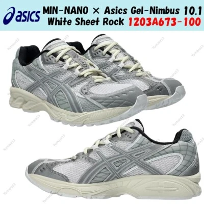 MIN-NANO × Asics Gel-Nimbus 10.1 White Sheet Rock 1203A673-100 Taglia Uomo - Immagine 1 di 4