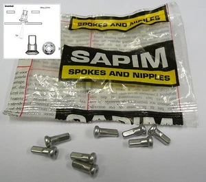 8 x PEZONES DE ALEACIÓN INVERTIDA SAPIM 12mm para rosca de radios 14g/2mm y llanta de carbono - Imagen 1 de 1