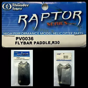 Thunder Tiger PV0036 Flybar Paddle Set Raptor 30 New in Pack OEM Heli Parts - Picture 1 of 8
