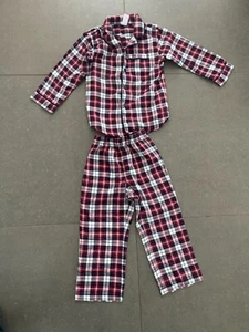 Gap Kids Flannel Checkered Button Down Pajama Set 4T - Picture 1 of 5