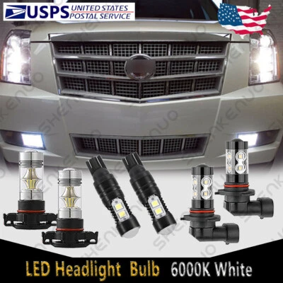 6x 6000K LED For 2007-14 Cadillac Escalade Fog Driving DRL Light Bulbs Combo Kit - Image 1 of 4