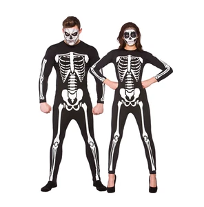 Adult Unisex Skeleton Jumpsuit Unisex Fancy Dress - Picture 1 of 2