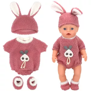 16~18 INCH Girl Baby Doll Clothes W/Hat+Socks 3PCS/Set Reborn Baby Doll Clothes - Picture 1 of 9