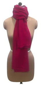 Nuevas bufandas/estolas/chales de invierno 100 % lana cachemira rosa fucsia para mujer/damas - Imagen 1 de 3