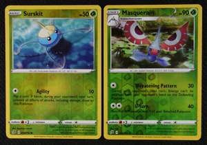 Pokemon Cards Surskit 010 Masquerain 011/192 Reverse Holo Rebel Clash NM/M - Picture 1 of 1
