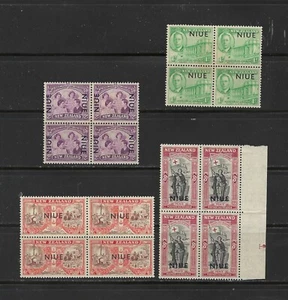 NIUE , GEORGE VI , 1946, PEACE ISSUE , SET OF 4 BLOCKS OF 4 STAMPS O.P. , MNH - Picture 1 of 1