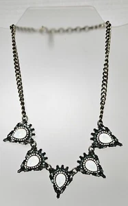 Baublebar Collar 20 Inch Green Charms Crystals White Teardrop Necklace - Picture 1 of 8