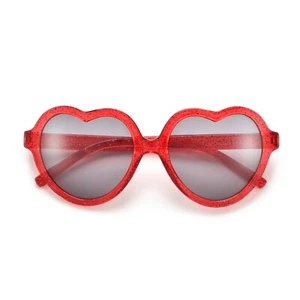 KIDS LOVABLE SMALL FIT CHUNKY SPARKLING GLITTER PARTY FAVOR HEART SUNGLASSES - Picture 1 of 6