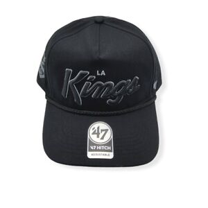 '47 Los Angeles Kings Hitch Crosstown Script Black Adjustable Snapback Hat Cap