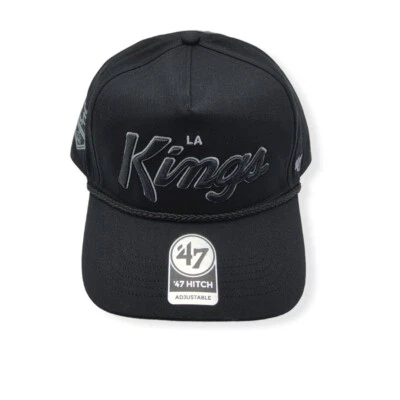 '47 Los Angeles Kings Hitch Crosstown Script Black Adjustable Snapback Hat Cap - Image 1 of 4