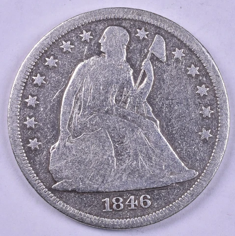 1846 Seated Liberty Silver Dollar Cover