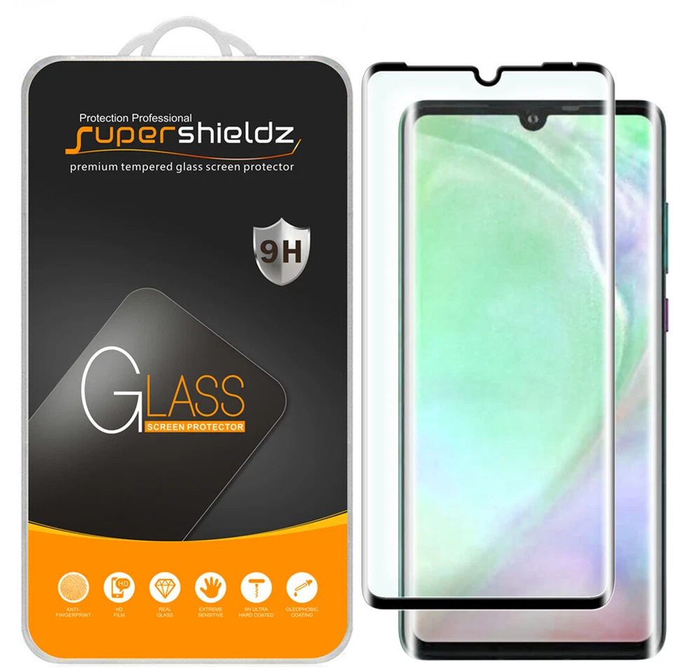 2x Supershieldz Full Cover Tempered Glass Screen Protector for Huawei P30 Pro