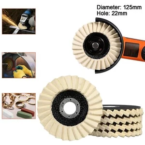 125mm Wool Felt Flap Disc Metal Working Polishing Buffing Wheel Angle Grinder - Picture 1 of 11